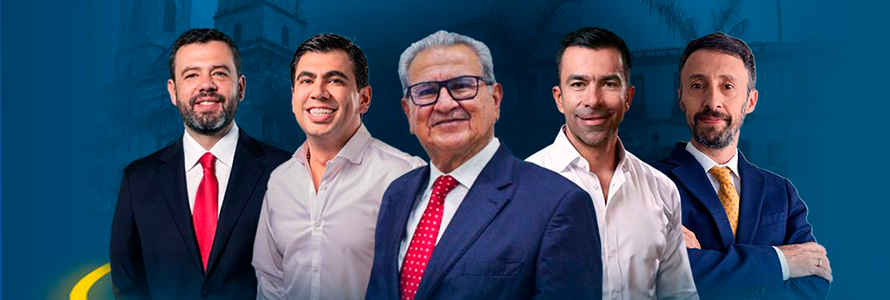 Carlos Fernando Galán, alcalde de Bogotá, Julián Sánchez, alcalde de Soacha, William García, alcalde de Fusagasugá, Jorge Emilio Rey, gobernador de Cundinamarca,  Juan Lota, Director RMBC