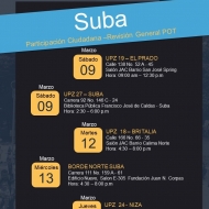 Cronograma POT Localidad de Suba - Marzo 2019