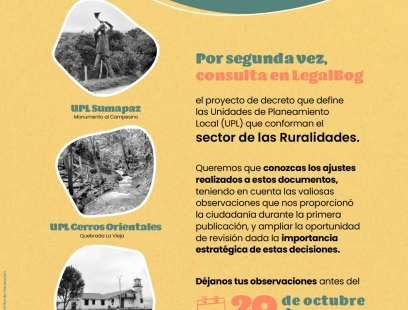 Consulte el Proyecto de decreto Unidades de Planeamiento Local (UPL) que conforman el sector de las Ruralidades