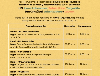 Jornada de devolución Unidades de Planeamiento Local Sector Suroriente