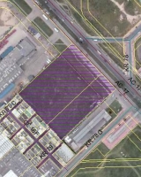 Imagen aérea satelital, con el polígono de intervención del Plan de Implantación.