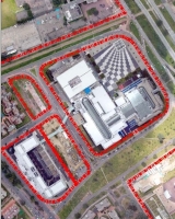 Imagen aérea satelital, con el polígono de intervención del Plan de Implantación.