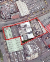 Imagen aérea satelital, con el polígono de intervención Lineamientos para Plan Implantación por etapas