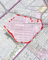 Ortofotografía satelital con el el polígono de intervención del Plan de Regularización y Manejo