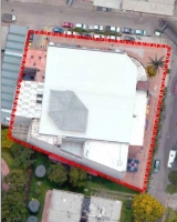 Imagen aérea satelital, con el polígono de intervención del Plan de Implantación.