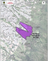 Imagen satelital que contiene la delimitación y localización del PP "Bosques de San José"