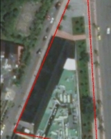 Imagen aérea satelital, con el polígono de intervención del Plan de Implantación.