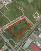 Imagen aérea satelital, con el polígono de intervención del Plan de Implantación.