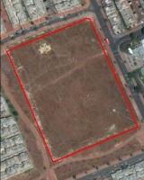 Imagen aérea satelital, con el polígono de intervención del Plan de Implantación.