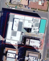 Imagen aérea satelital, con el polígono de intervención del Plan de Implantación.