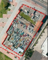 Imagen aérea satelital, con el polígono de intervención del Plan de Implantación.