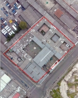 Imagen aérea satelital, con el polígono de intervención del Plan de Implantación.