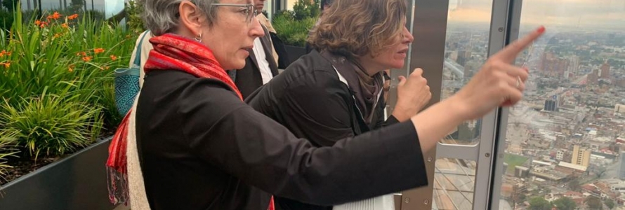 Secretaria distrital de Planeción, María Mercedes Jaramillo, compartiendo la visión de ciudad con Mariana Mazzucato