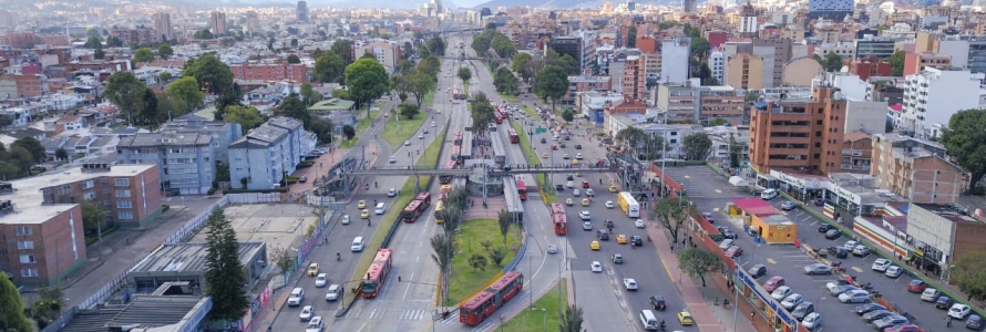 Fotografía aérea de Bogotá