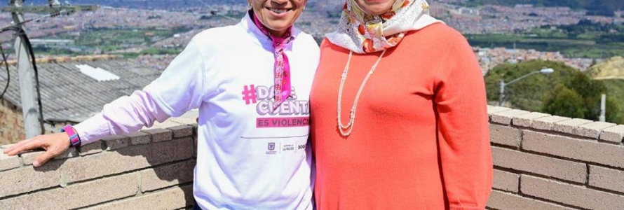 Alcaldesa, Claudia López y la directora ejecutiva del Programa de las Naciones Unidas para los Asentamientos Humanos ONU-Hábitat, Maimunah Mohd Sharif