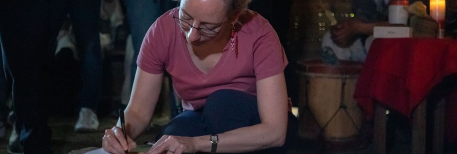 Secretaria de Planeación, María Mercedes Garcés con miembros del Cabildo Indígena Muisca