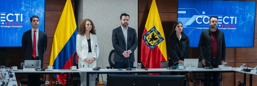 Alcalde Mayor de Bogotá, Carlos Fernando Galán Pachón y el secretario de Planeació,Miguel Silva en la instalación del Consejo Distrital de Ciencia, Tecnología e Innovación (CODECTI)