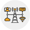 Ícono infraestructura de telecomunicaciones